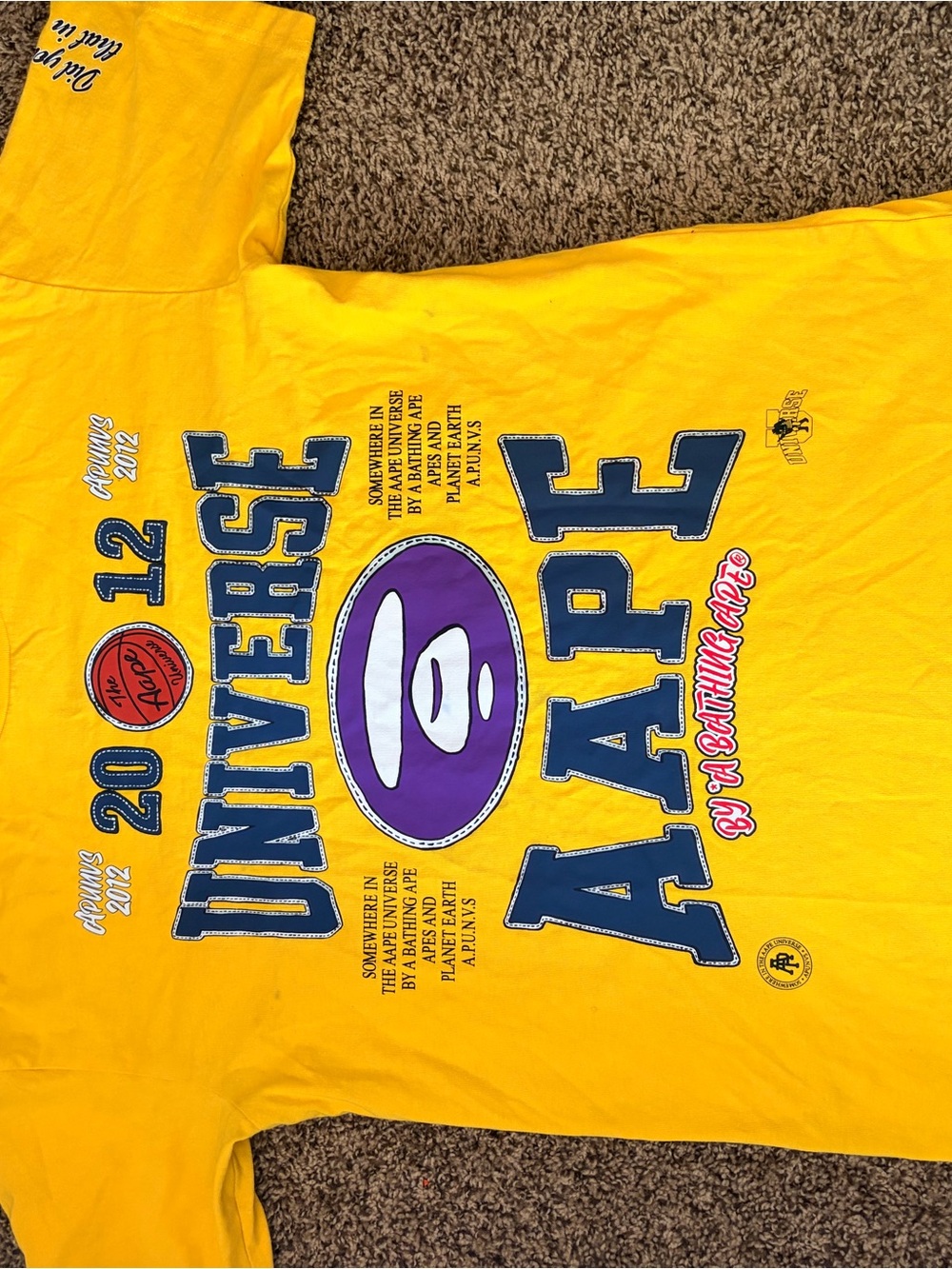 AAPE by A Bathing Ape 2012 Universe Graphic Tee Yellow